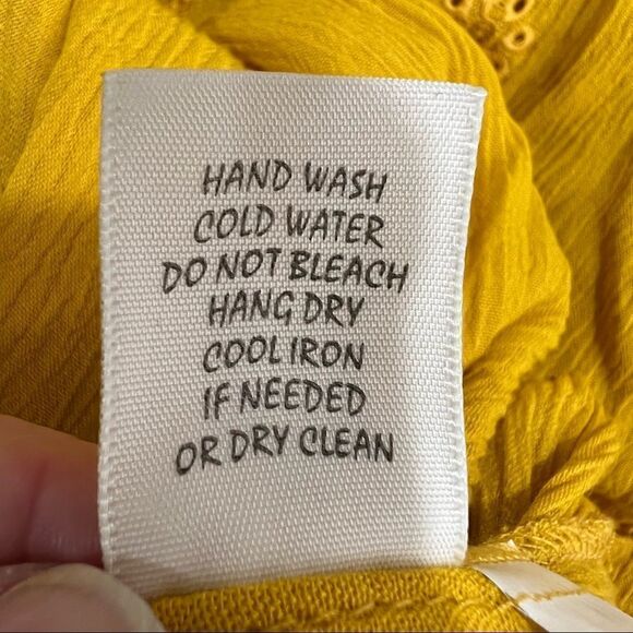 Adiva Mustard Gold Ruffled Boho Long sleeve tunic gauze top - Picture 16 of 16